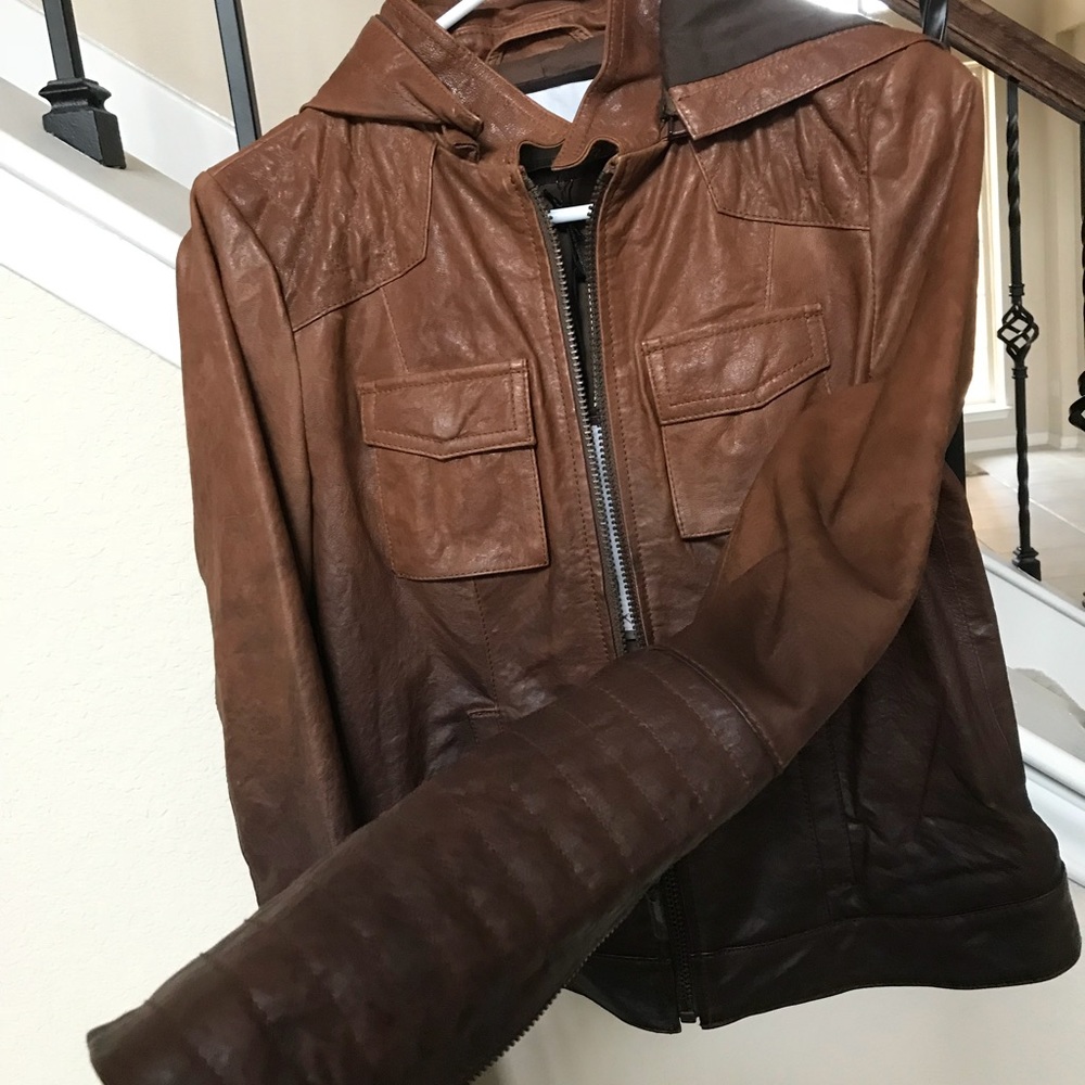 Authentic NWT Q40 leather jacket. S